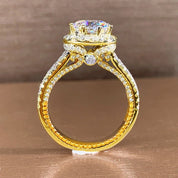Halo Royale – Dual Shine Split Band 925 Silver / 18K Gold Plated Ring