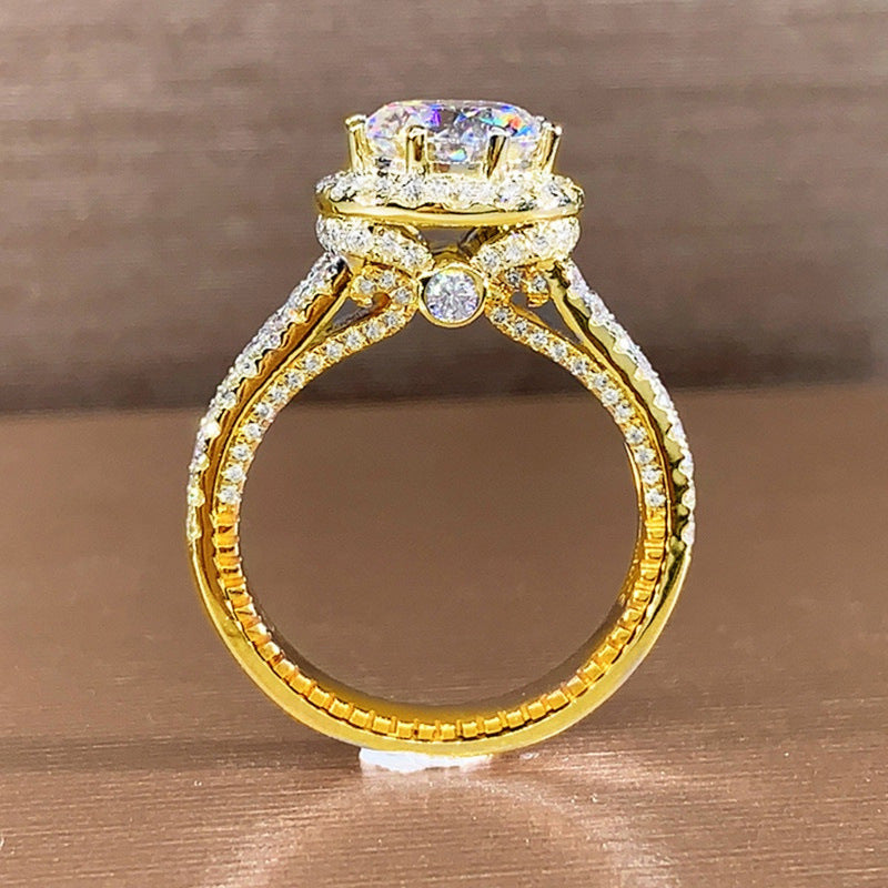 Halo Royale – Dual Shine Split Band 925 Silver / 18K Gold Plated Ring
