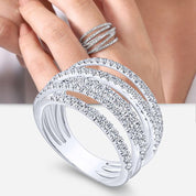 Eternal Shine Multi-Row 925 Silver Band Ring
