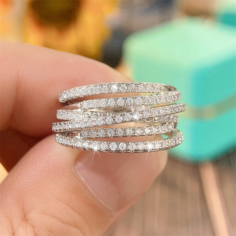 Eternal Shine Multi-Row 925 Silver Band Ring