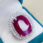 Royal Crimson Halo Adjustable Ring