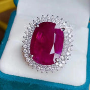 Royal Crimson Halo Adjustable Ring