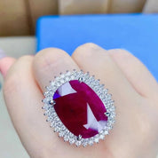 Royal Crimson Halo Adjustable Ring