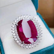 Royal Crimson Halo Adjustable Ring