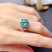 Celestial Emerald Glow 925 Silver Plated Ring