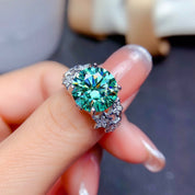 Celestial Emerald Glow 925 Silver Plated Ring
