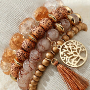 Golden Earth Beaded Bracelet Set