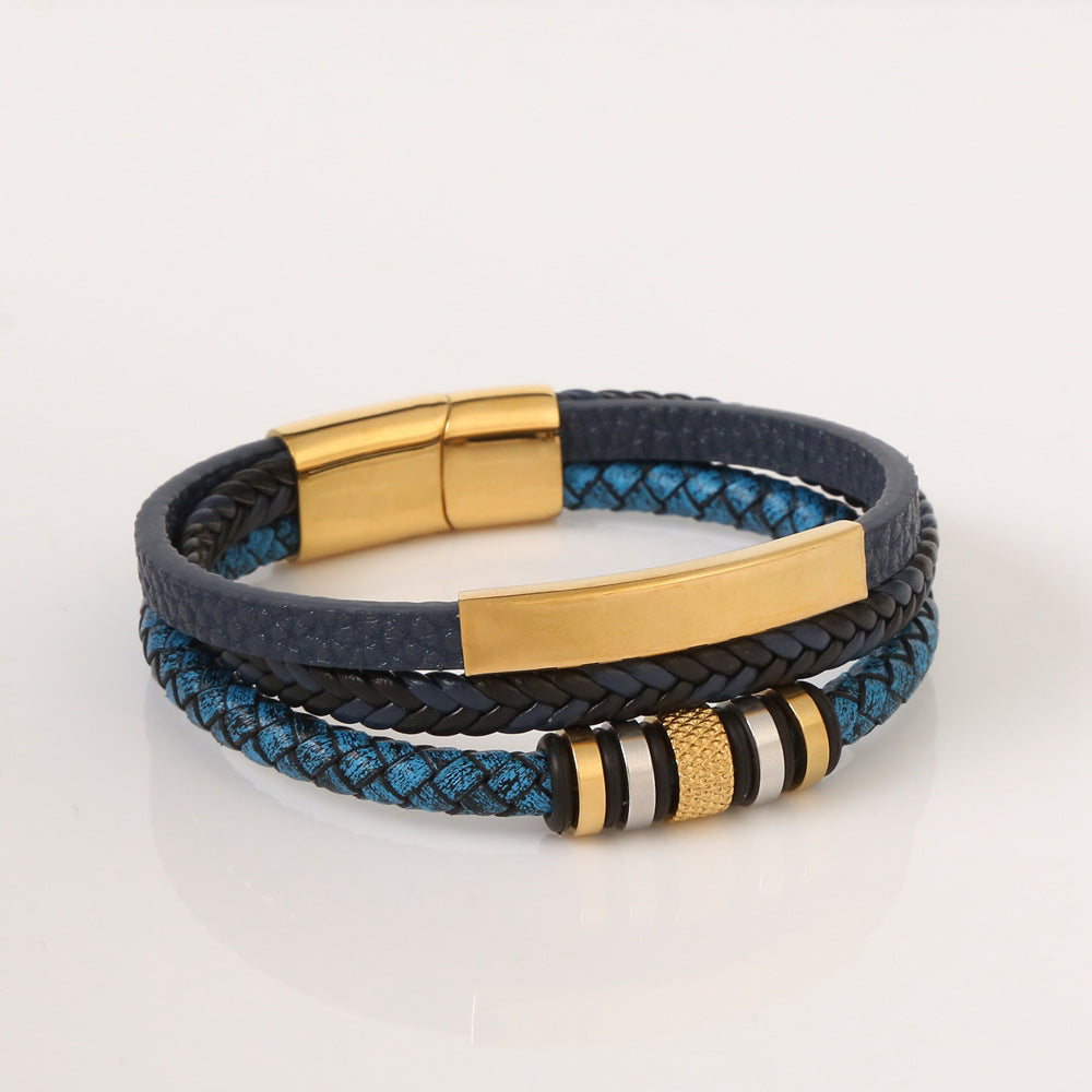 Midnight Valor Leather Bracelet