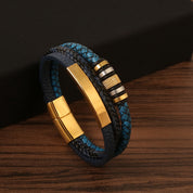 Midnight Valor Leather Bracelet