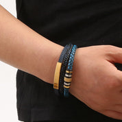 Midnight Valor Leather Bracelet