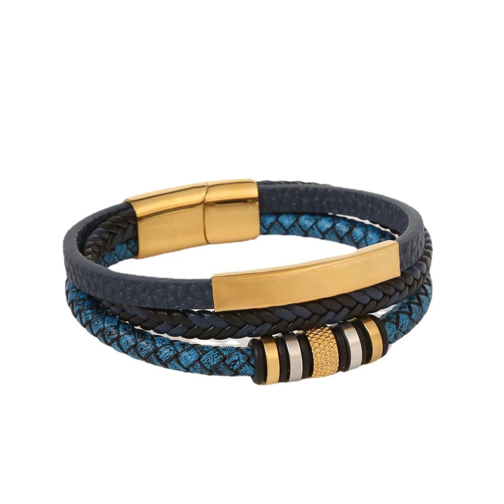 Midnight Valor Leather Bracelet