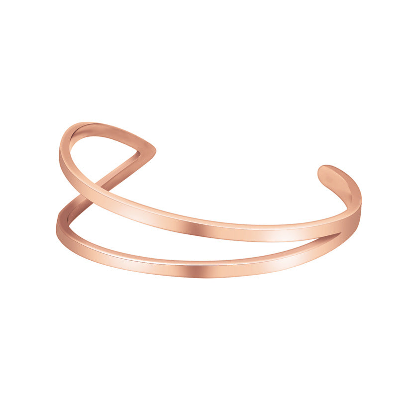 Rosé Loop Open Cuff 18K gold plated Bracelet