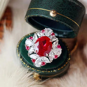 Scarlet Majesty Halo 925 silver plating Ring