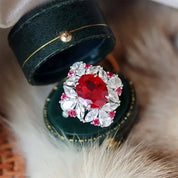 Scarlet Majesty Halo 925 silver plating Ring