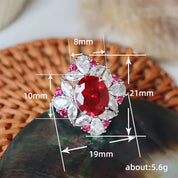 Scarlet Majesty Halo 925 silver plating Ring