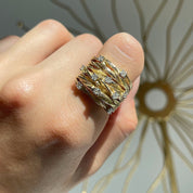 Auric Weave Luxe 18K Gold Plated Band Ring