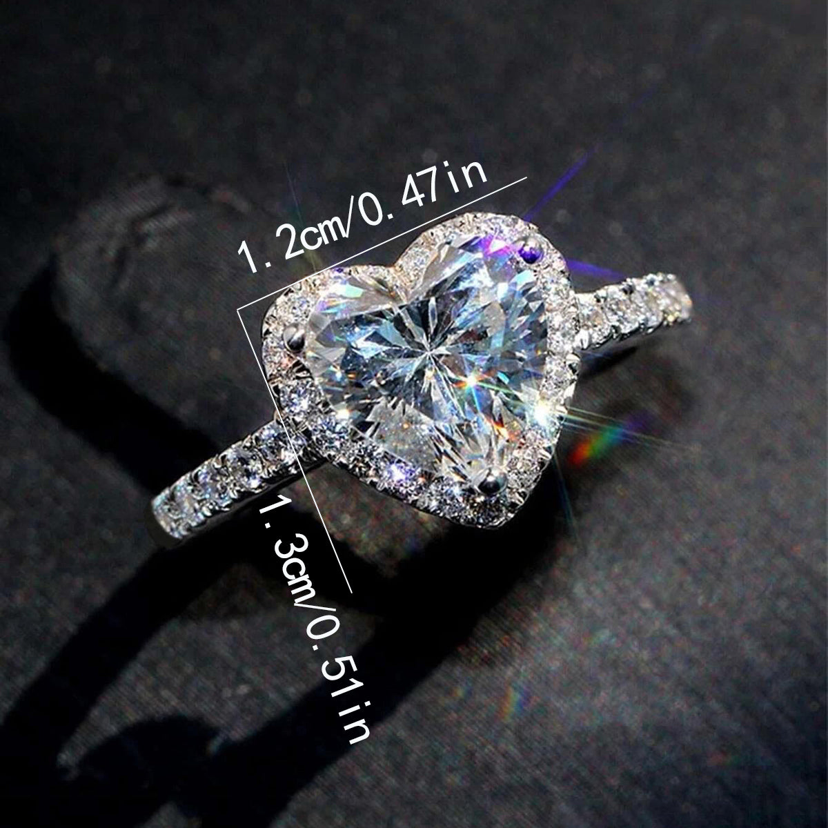 Eternal Heart 925 Sliver Plated / 14K Gold Plated Radiance Ring
