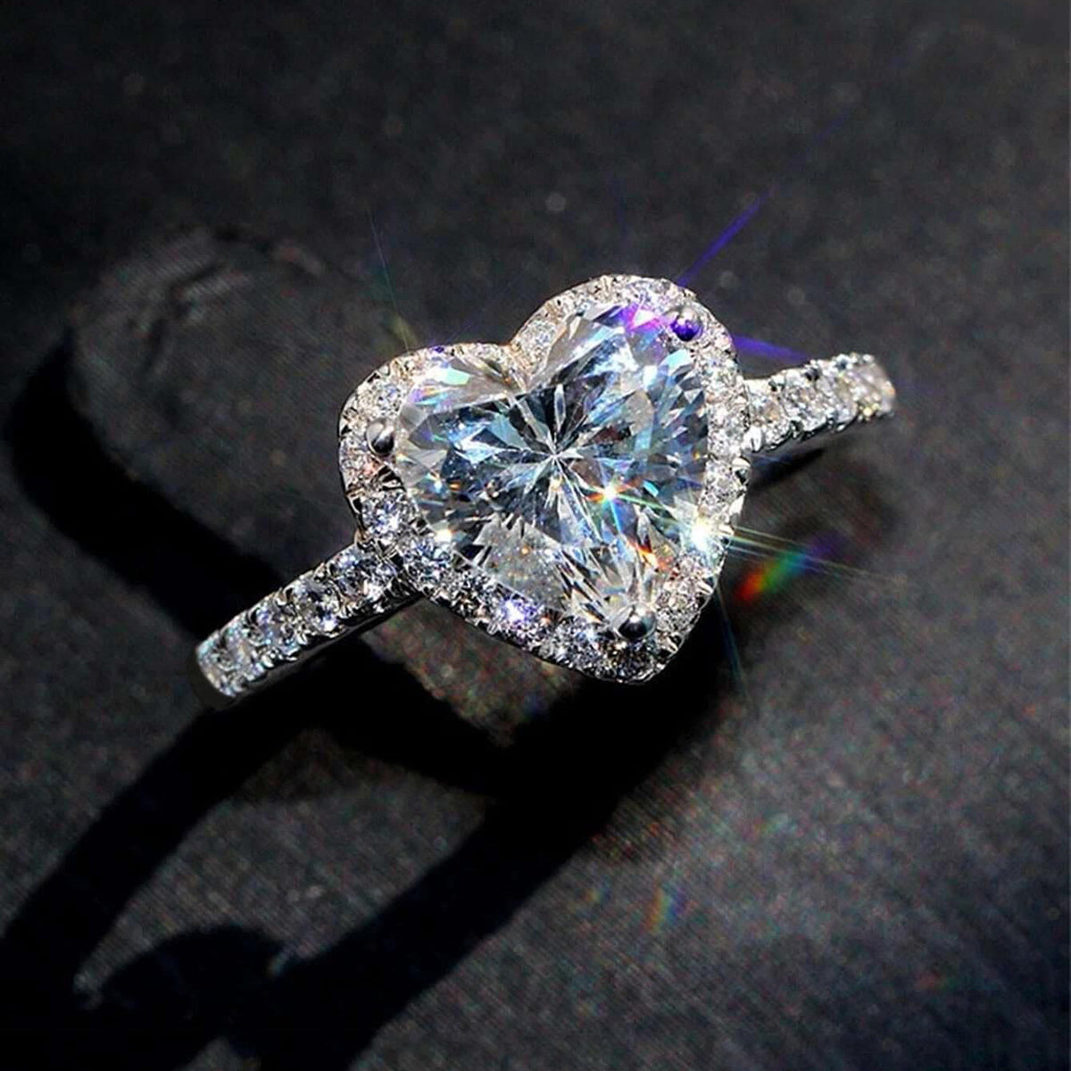 Eternal Heart 925 Sliver Plated / 14K Gold Plated Radiance Ring