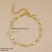 Aurora Heart Crystal Charm Bracelet