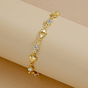 Aurora Heart Crystal Charm Bracelet