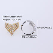 Radiant Chevron – Geometric Zircon Adjustable 14K gold plated / 925 silver plated Ring