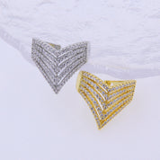 Radiant Chevron – Geometric Zircon Adjustable 14K gold plated / 925 silver plated Ring
