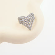 Radiant Chevron – Geometric Zircon Adjustable 14K gold plated / 925 silver plated Ring