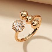 Orbit Luxe Trio Crystal 18K Gold plated Adjustable zirconia Ring
