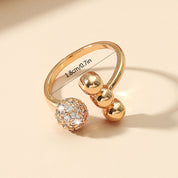 Orbit Luxe Trio Crystal 18K Gold plated Adjustable zirconia Ring