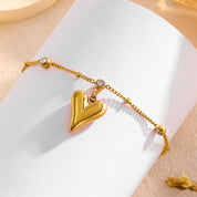 Golden Heartbeat Anklet