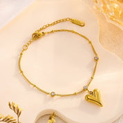 Golden Heartbeat Anklet