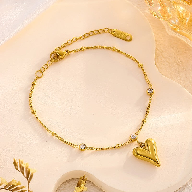 Golden Heartbeat Anklet