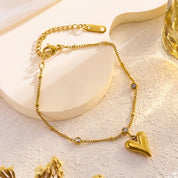 Golden Heartbeat Anklet