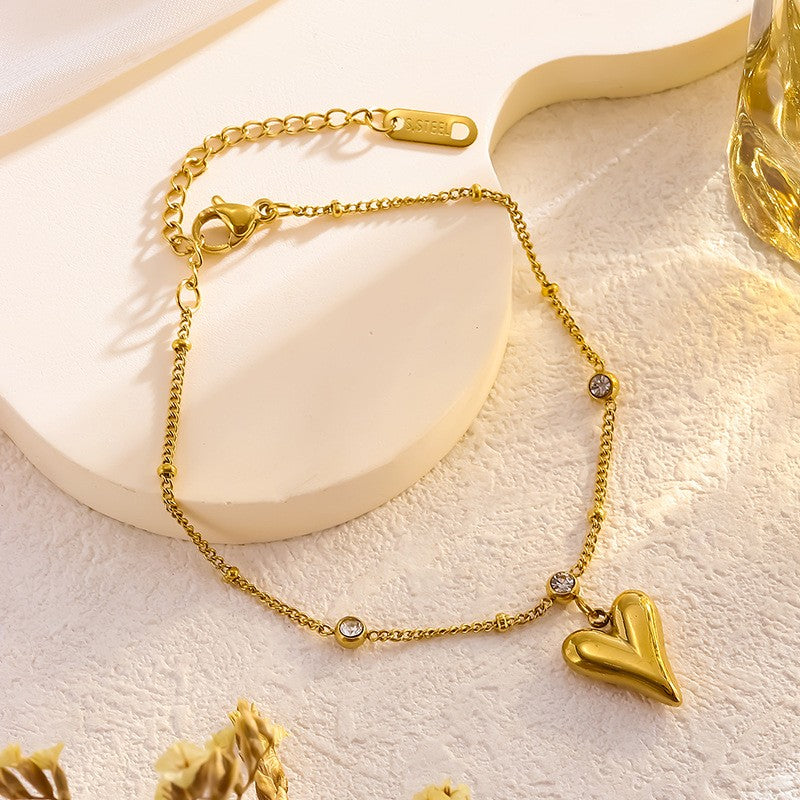 Golden Heartbeat Anklet