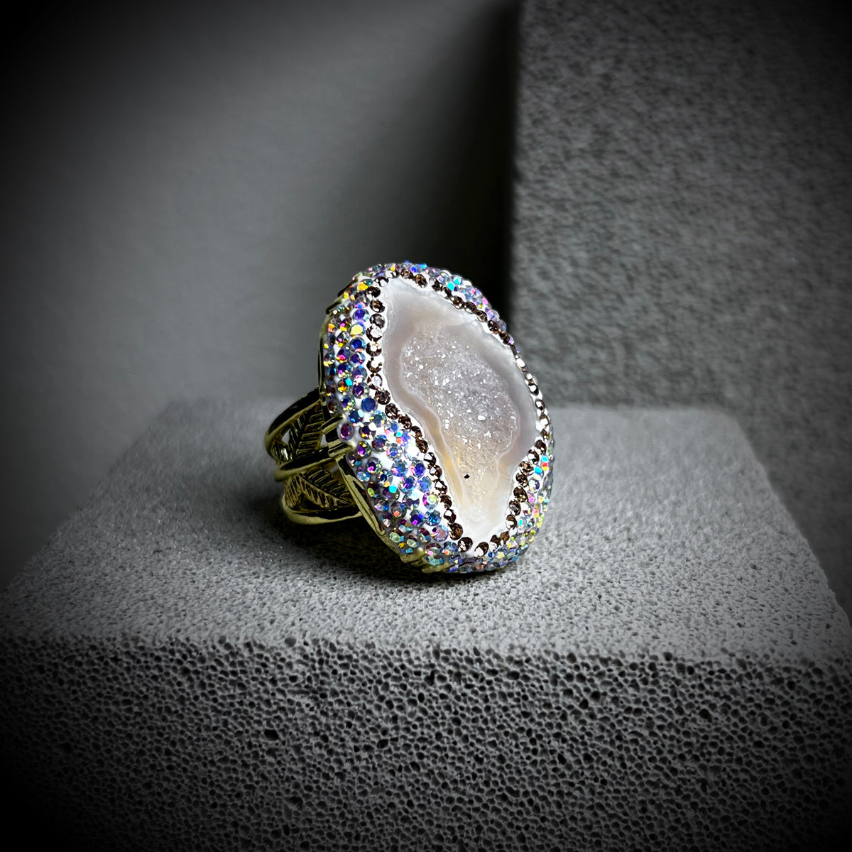 Celestia Aura Geode Statement Ring