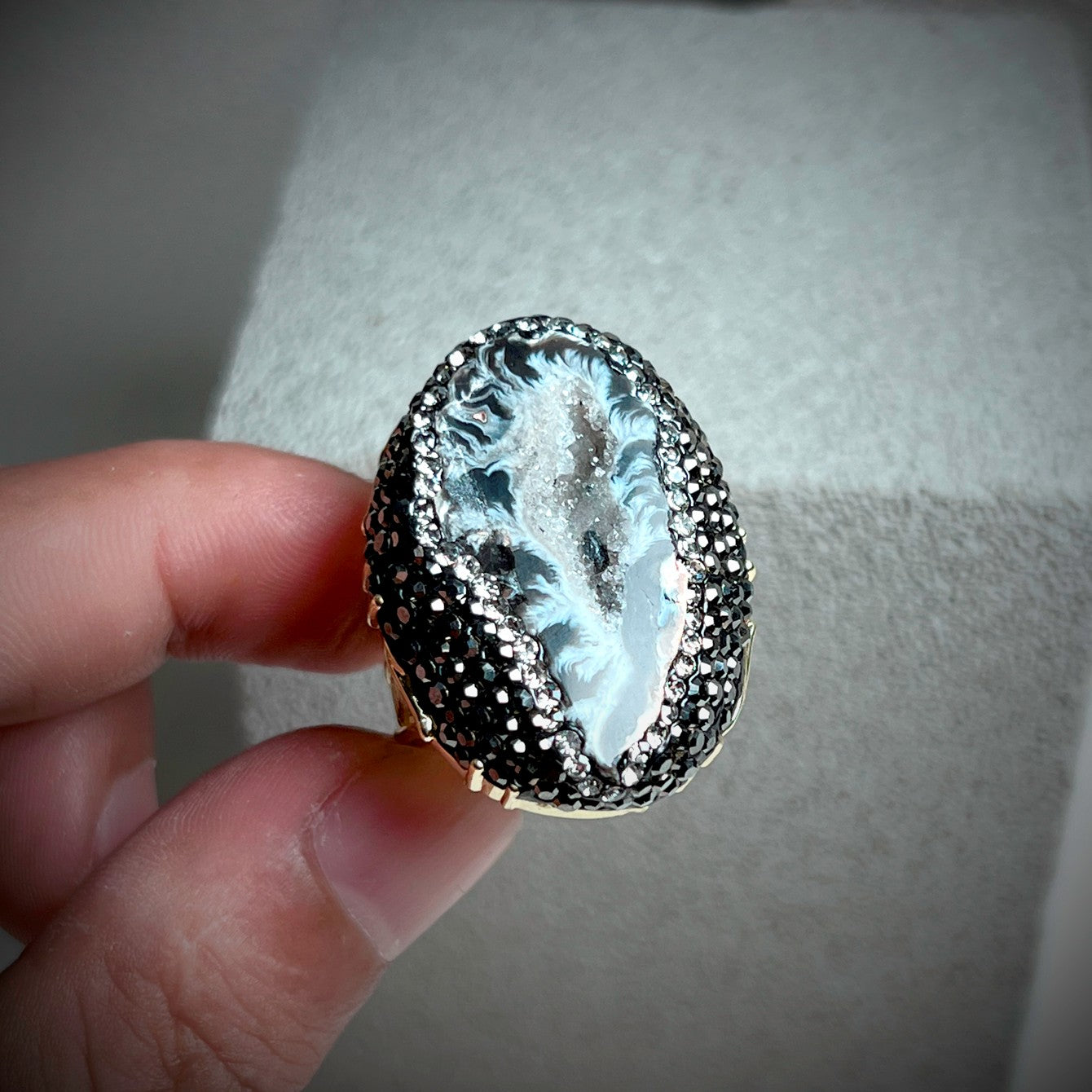 Celestia Aura Geode Statement Ring