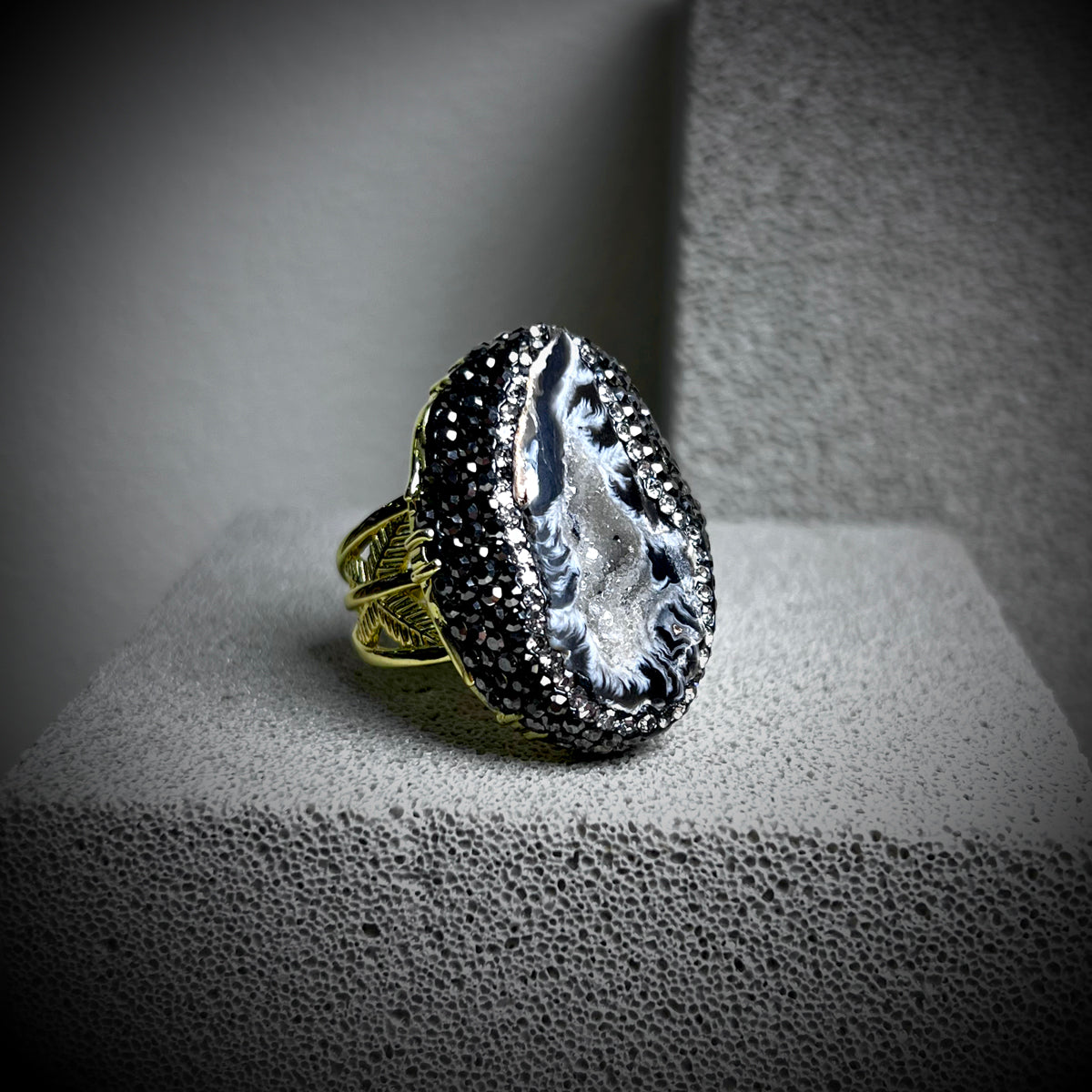 Celestia Aura Geode Statement Ring