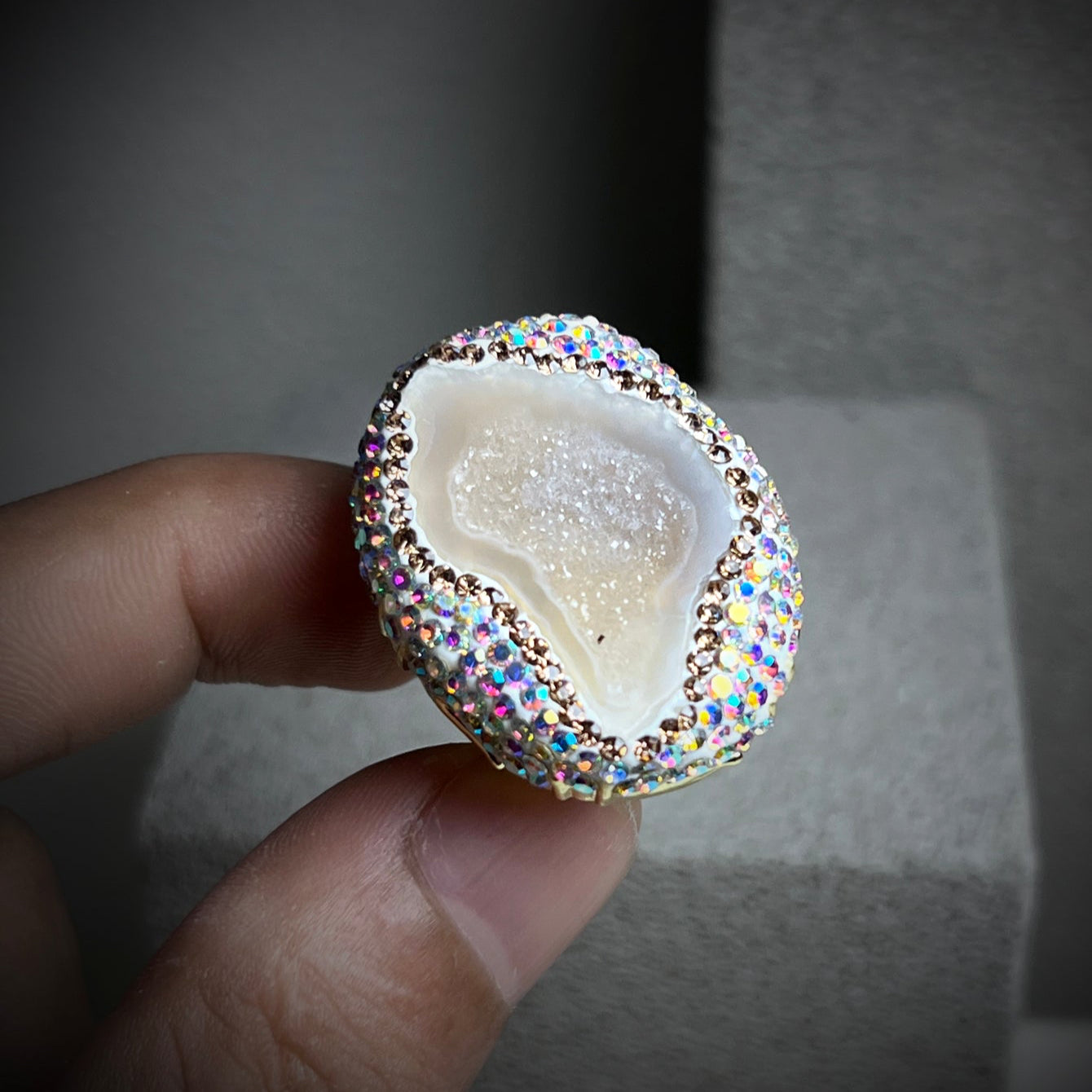 Celestia Aura Geode Statement Ring