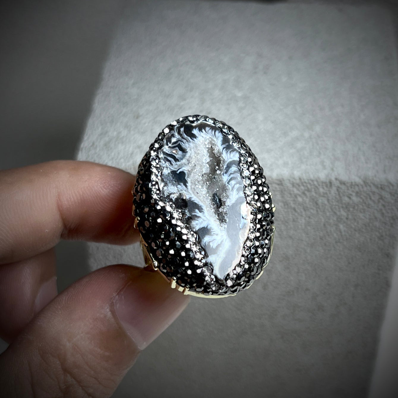 Celestia Aura Geode Statement Ring