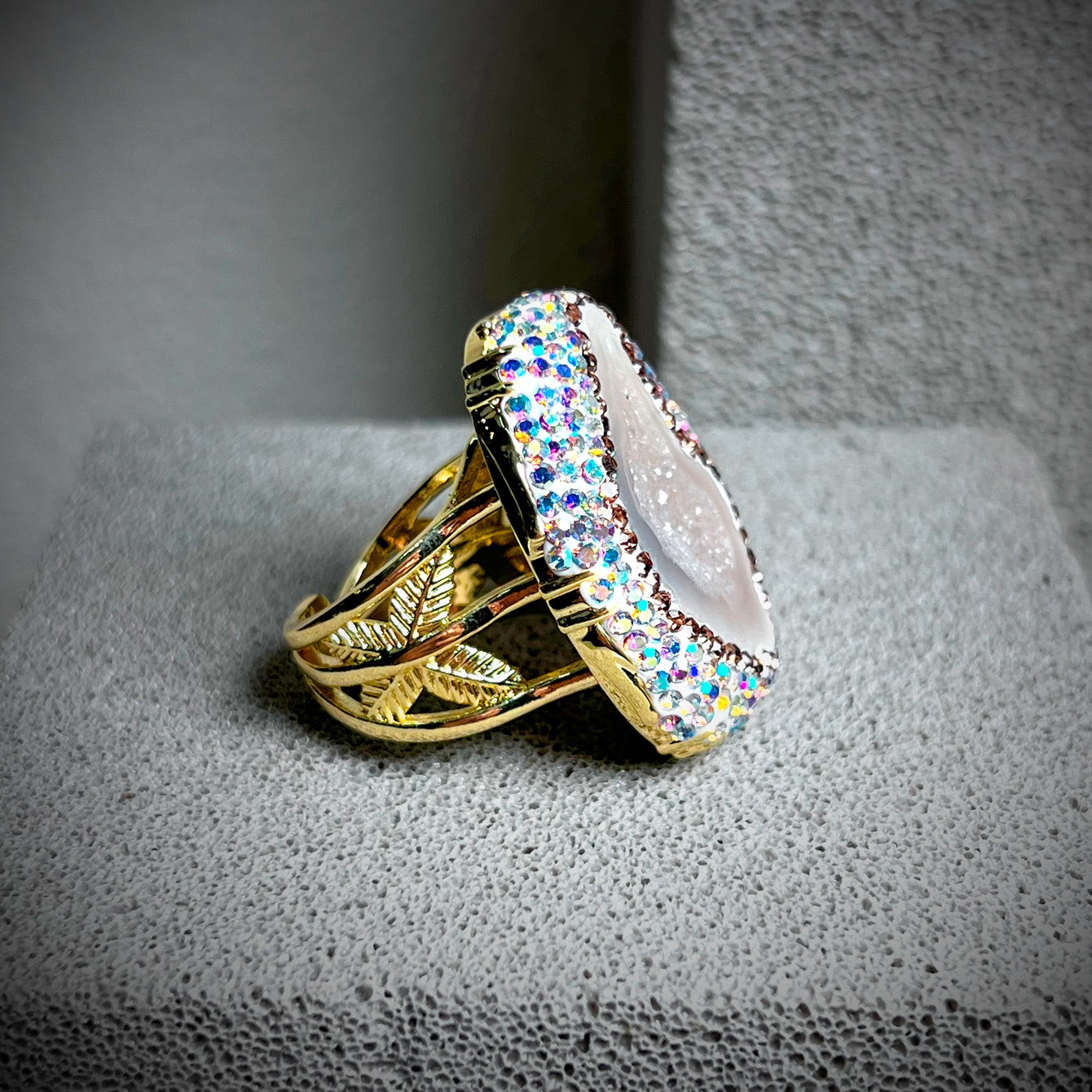 Celestia Aura Geode Statement Ring