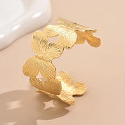Butterfly Bloom Open Cuff Bracelet - Gold Plated
