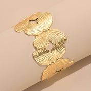 Butterfly Bloom Open Cuff Bracelet - Gold Plated