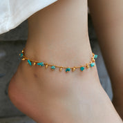 Turquoise Tinkle - Boho Charm Anklet