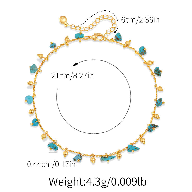 Turquoise Tinkle - Boho Charm Anklet