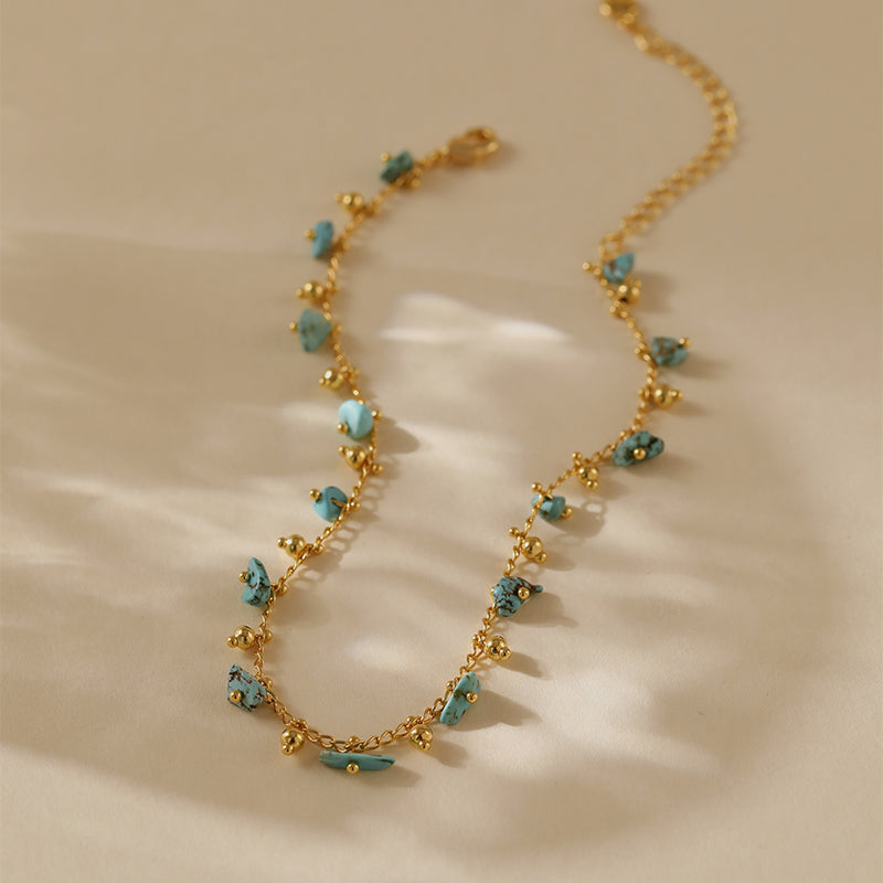 Turquoise Tinkle - Boho Charm Anklet