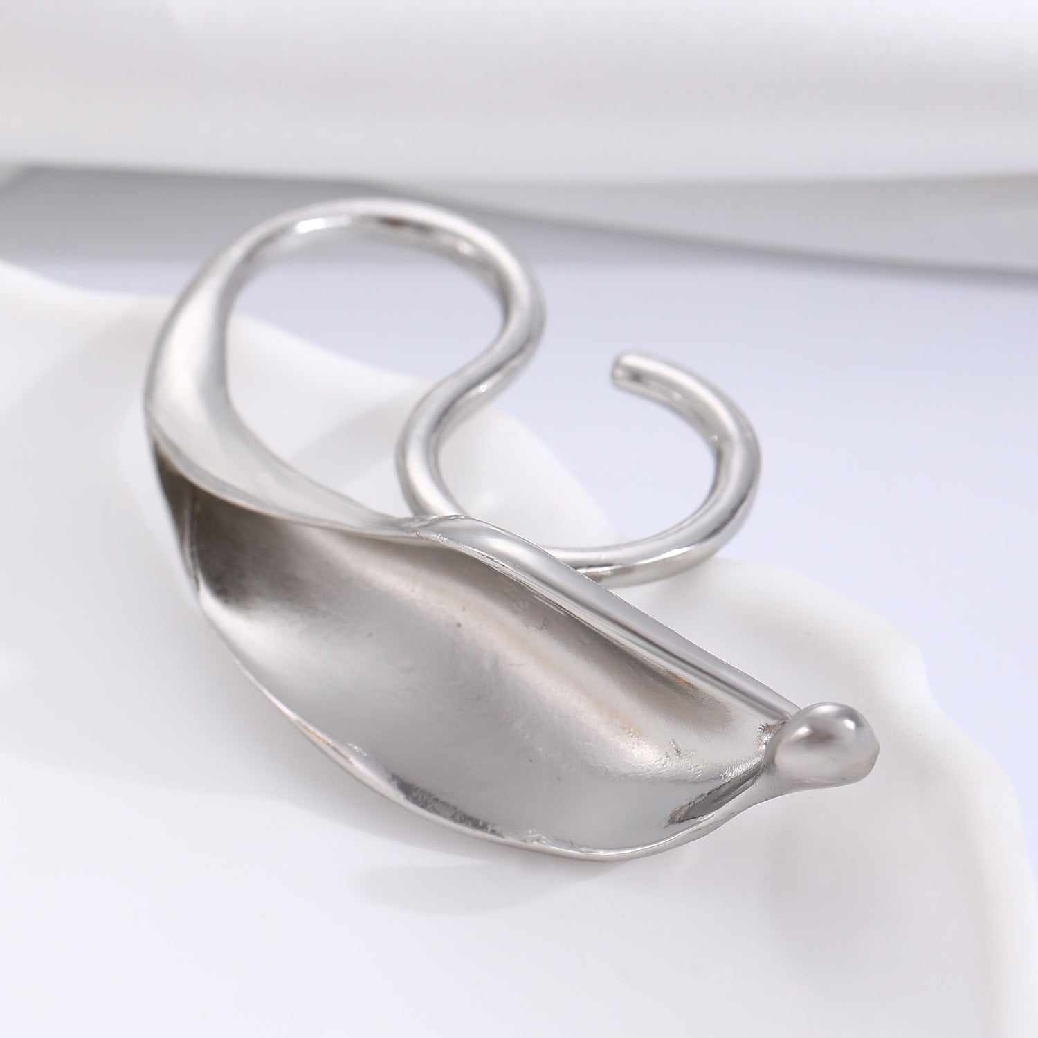 Glam Orbit Twin 925 Silver / 18K Gold Plated Adjustable Ring