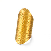 Golden Dew Textured 14K Gold /925 Silver plated Adjustable Ring