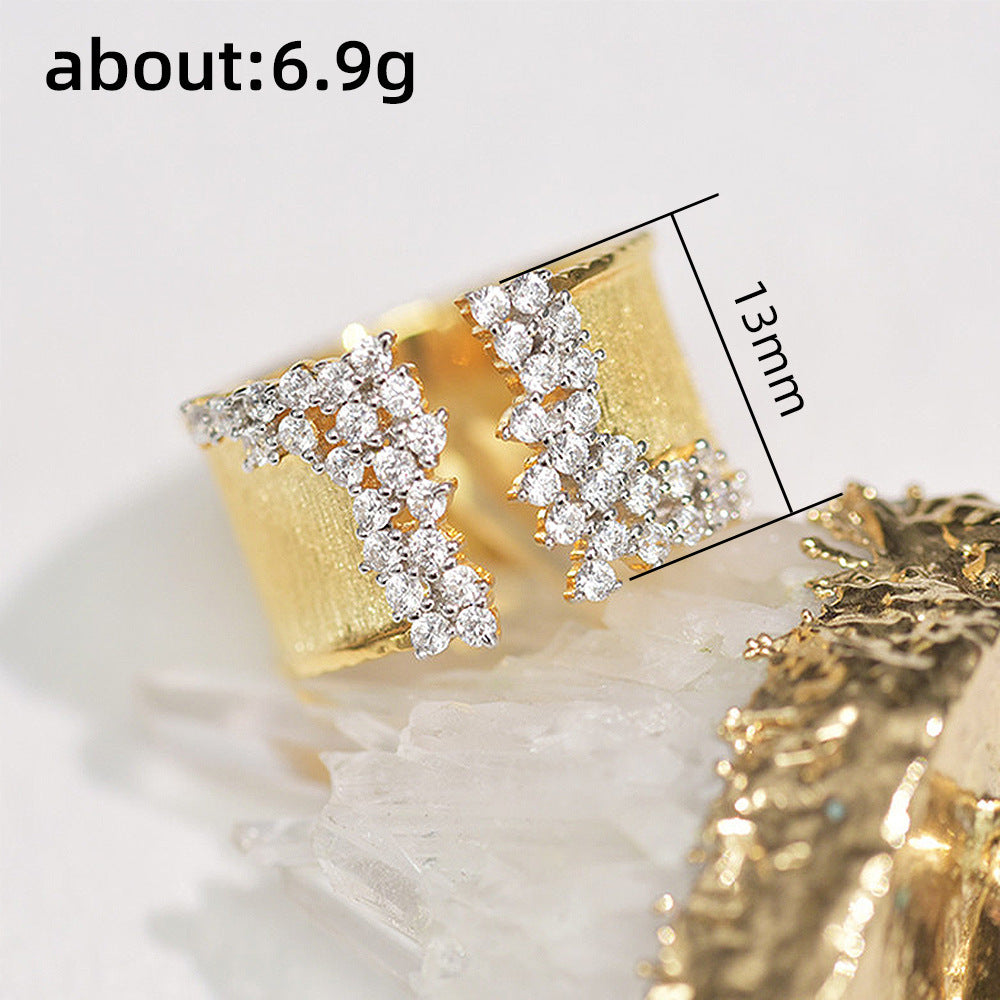 Radiant Rift Adjustable 18K Gold plated Ring