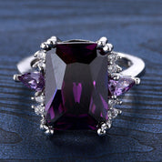 Regal Amethyst Grandeur 925 Silver plated Ring
