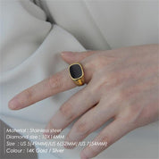 Lustra Aura Signet 14K Gold Plated Dual Tone Elegance Ring